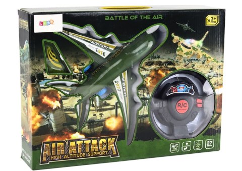 SAMOLOT WOJSKOWY MYŚLIWIEC ZDALNIE STEROWANY RC ŚWIATŁA