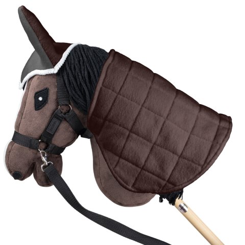 DERKA DWUSTRONNA I NAUSZNIKI SKIPPI DLA HOBBY HORSE - BRĄZOWA - SIWA