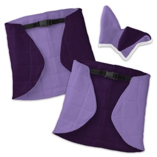 DERKA DWUSTRONNA I NAUSZNIKI SKIPPI DLA HOBBY HORSE - FIOLETOWA