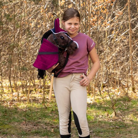 DERKA DWUSTRONNA I NAUSZNIKI SKIPPI DLA HOBBY HORSE - FUKSJA I GRANAT