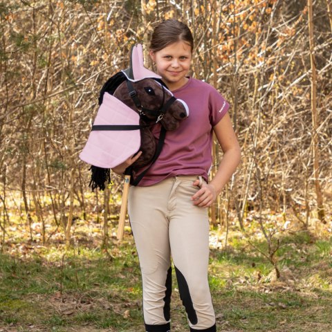 DERKA DWUSTRONNA I NAUSZNIKI SKIPPI DLA HOBBY HORSE - RÓŻOWA I SZARA