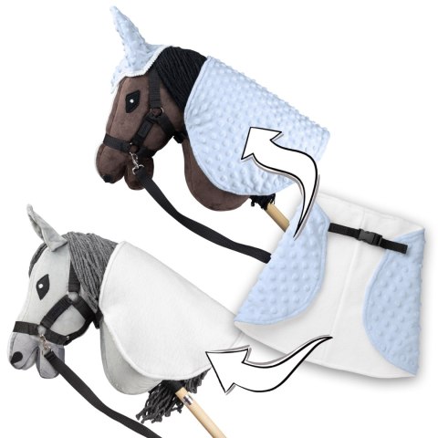 DERKA I NAUSZNIKI SKIPPI DLA HOBBY HORSE - BŁĘKITNY - UNIWERSALNY ROZMIAR