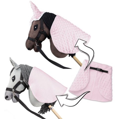 DERKA I NAUSZNIKI SKIPPI DLA HOBBY HORSE - RÓŻOWA - UNIWERSALNY ROZMIAR