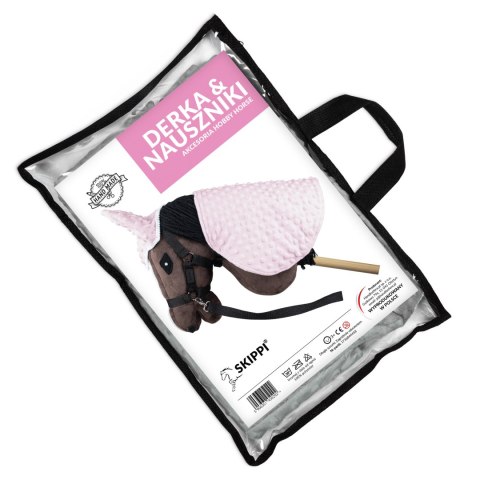 DERKA I NAUSZNIKI SKIPPI DLA HOBBY HORSE - RÓŻOWA - UNIWERSALNY ROZMIAR