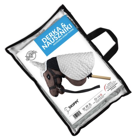 DERKA I NAUSZNIKI SKIPPI DLA HOBBY HORSE - SZARA - UNIWERSALNY ROZMIAR
