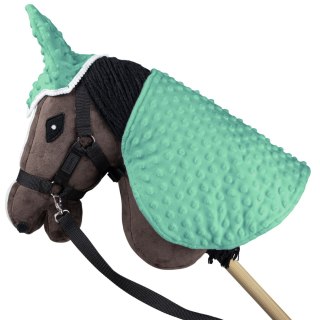 DERKA I NAUSZNIKI SKIPPI DLA HOBBY HORSE - ZIELONA - PASTELOWA