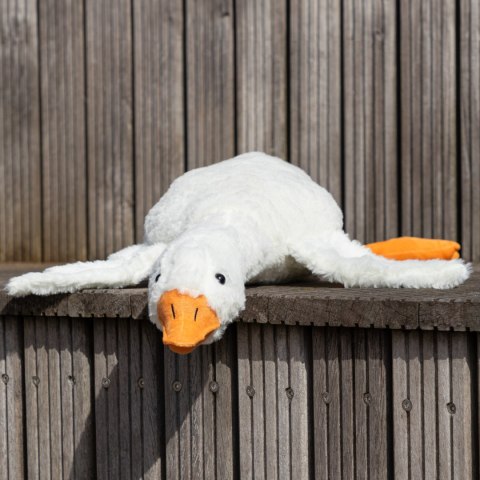 GRZEJĄCA GĘŚ O GORĄCYM SERCU XL 90 CM - PREZENT DLA KOBIETY, DZIEWCZYNY