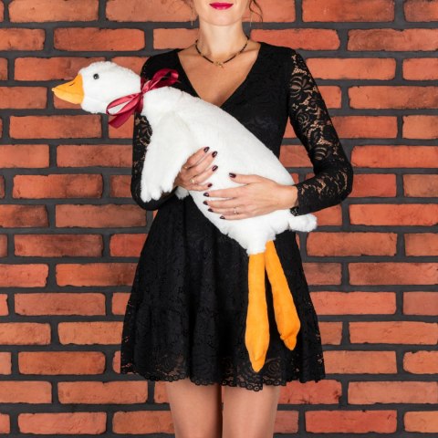 GRZEJĄCA GĘŚ O GORĄCYM SERCU XL 90 CM - PREZENT DLA KOBIETY, DZIEWCZYNY