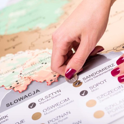 MAPA ODKRYWCY POLSKA ZDRAPKA PODRÓŻNIKA PREZENT