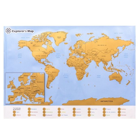 MAPA ZDRAPKA ODKRYWCY - ŚWIAT (EN)