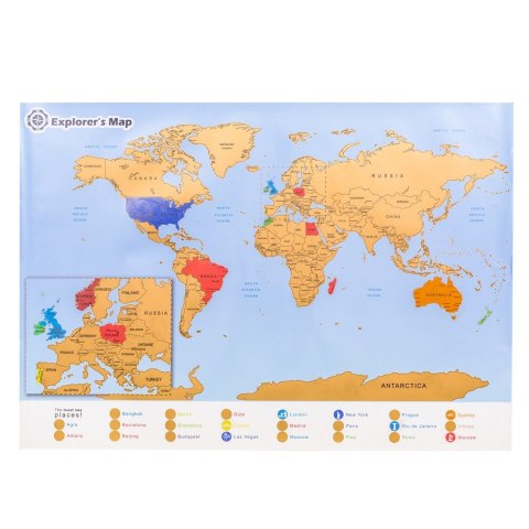 MAPA ZDRAPKA ODKRYWCY - ŚWIAT (EN)