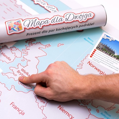 MAPA ZDRAPKA DLA DWOJGA PARY PLAKAT EUROPA W TUBIE