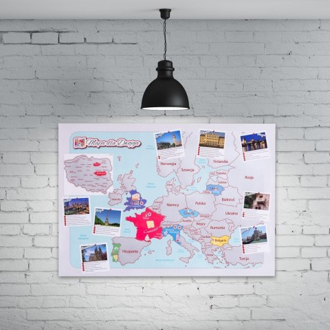 MAPA ZDRAPKA DLA DWOJGA PARY PLAKAT EUROPA W TUBIE