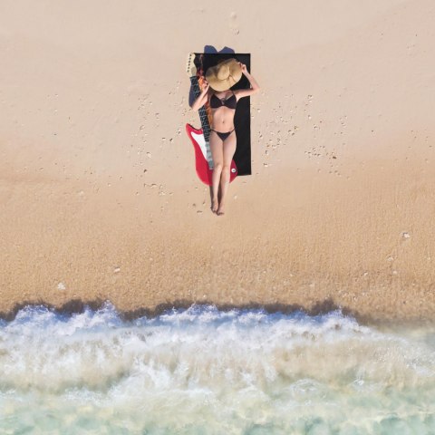 RĘCZNIK GITARA PLAŻOWY KĄPIELOWY NA PLAŻĘ BASEN