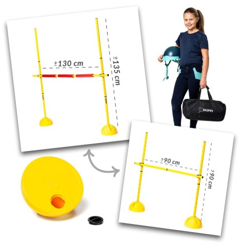 ZESTAW SKIPPI - HOBBY HORSE GNIADO - SROKATY I PRZESZKODA DO SKAKANIA 135 CM