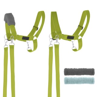 ZESTAW SKIPPI - HOBBY HORSE CZARNY I DODATKOWY KANTAR - JASNY ZIELONY