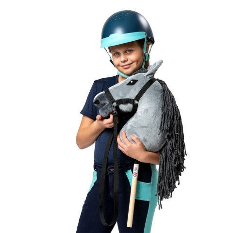 ZESTAW SKIPPI - HOBBY HORSE SZARY I DODATKOWY KANTAR - CZERWONY