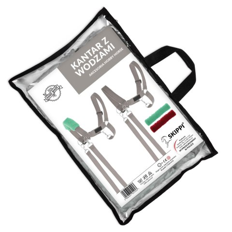 ZESTAW SKIPPI - HOBBY HORSE SZARY I DODATKOWY KANTAR - SZARY