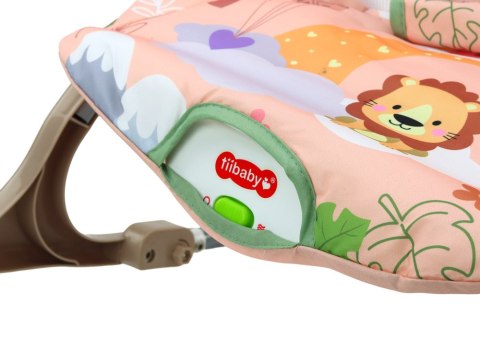 BUJACZEK KRZESEŁKO LEŻACZEK DLA NIEMOWLAKA WIBRACJA DŹWIĘK BUJAK RÓŻOWY LEW