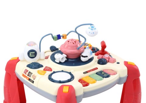 INTERAKTYWNY STOLICZEK EDUKACYJNY PANEL DZIECIĘCY PIANINKO KOSMOS CZERWONY