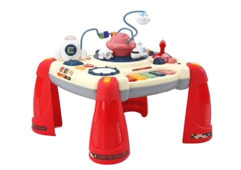 INTERAKTYWNY STOLICZEK EDUKACYJNY PANEL DZIECIĘCY PIANINKO KOSMOS CZERWONY