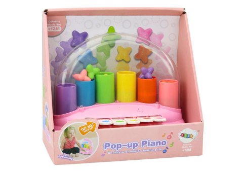 PIANINKO INTERAKTYWNE Z WYSKAKUJĄCYMI GWIAZDKAMI RÓŻOWE