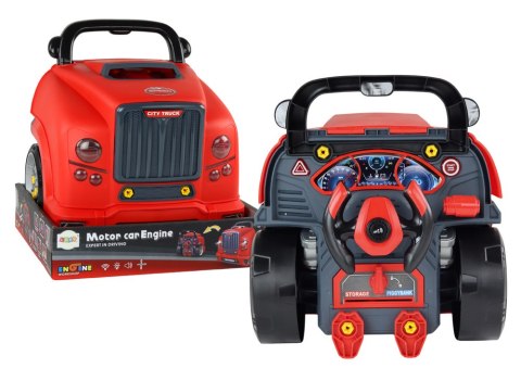 SILNIK CIĘŻARÓWKA DO ROZKRĘCANIA ZESTAW MAJSTERKOWICZA CZERWONY WARSZTAT