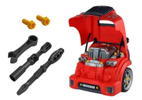 SILNIK CIĘŻARÓWKA DO ROZKRĘCANIA ZESTAW MAJSTERKOWICZA CZERWONY WARSZTAT