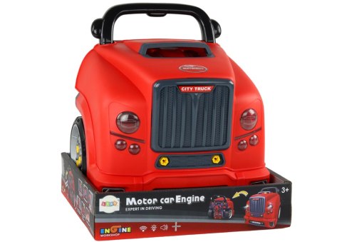 SILNIK CIĘŻARÓWKA DO ROZKRĘCANIA ZESTAW MAJSTERKOWICZA CZERWONY WARSZTAT