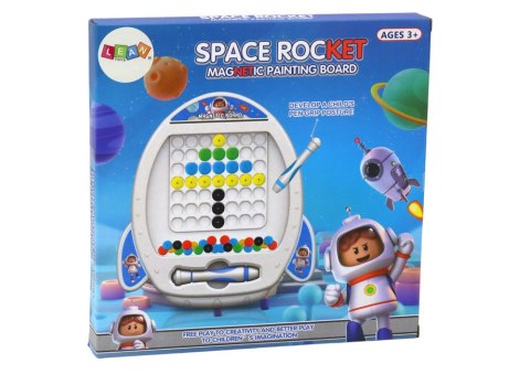 TABLICA MAGNETYCZNA RAKIETA KOSMICZNA 7 WZORÓW DŁUGOPIS