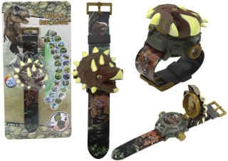 ZEGAREK PROJEKTOR 3D DINOZAUR TRICERATOPS 22CM X 5CM X 3CM