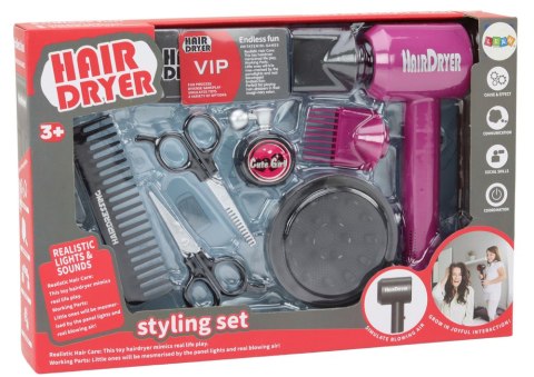 ZESTAW FRYZJERSKI SALON PIĘKNOŚCI FRYZJER SUSZARKA 10 ELE.