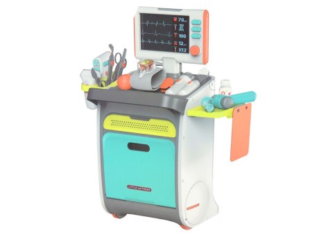 ZESTAW MAŁEGO DOKTORA WÓZEK LEKARSKI RTG EKG AKCESORIA