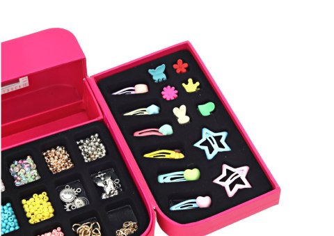 ZESTAW PIĘKNOŚCI DO TWORZENIA BIŻUTERII W SZKATUŁCE ZAWIESZKI SPINKI