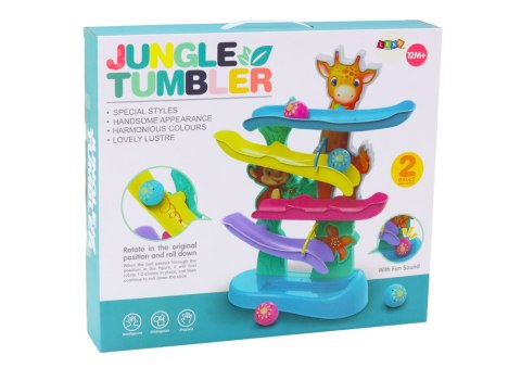 ZJEŻDŻALNIA DLA KULEK ŻYRAFA MAŁPKA DŹWIĘKI KOLOROWA