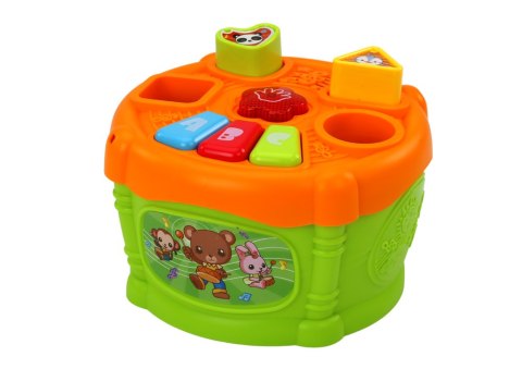 BĘBENEK INTERAKTYWNY EDUKACYJNY KSZTAŁTY ZIELONO- POMARAŃCZOWY