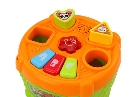 BĘBENEK INTERAKTYWNY EDUKACYJNY KSZTAŁTY ZIELONO- POMARAŃCZOWY