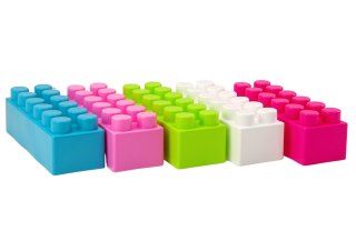 DUŻE KLOCKI KONSTRUKCYJNE PODŁUŻNE W TORBIE NAKLEJKI KOLOROWE 20 EL