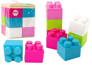 DUŻE KLOCKI KONSTRUKCYJNE W TORBIE NAKLEJKI KOLOROWE 12 EL