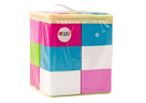 DUŻE KLOCKI KONSTRUKCYJNE W TORBIE NAKLEJKI KOLOROWE 12 EL