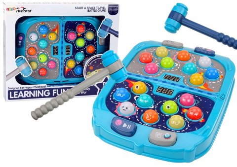 GRA ZRĘCZNOŚCIOWA WACK A MOLE KOSMOS 9 POZIOMÓW PRĘDKOŚCI ŚWIATŁA DŹWIĘKI