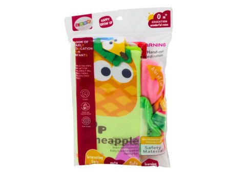 KSIĄŻECZKA MIĘKKA OWOCE SZELESZCZĄCA PISZCZĄCA KOLOROWA DLA NIEMOWLĄT