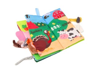 MIĘKKA KSIĄŻECZKA EDUKACYJNA SZELESZCZĄCA ZWIERZĘTA DOMOWE