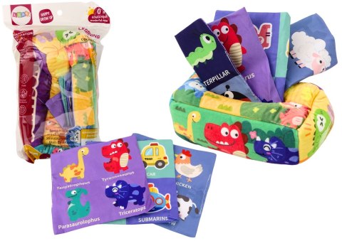 MIĘKKIE PUDEŁKO NA CHUSTECZKI 6 TKANIN 3 SZELESZCZĄCE CHUSTECZKI KOLOROWE