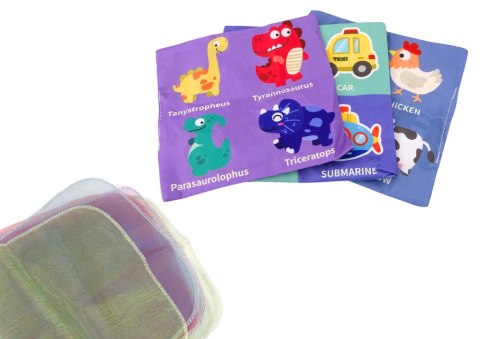 MIĘKKIE PUDEŁKO NA CHUSTECZKI 6 TKANIN 3 SZELESZCZĄCE CHUSTECZKI KOLOROWE