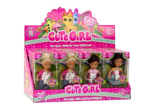 MINI LALECZKA DŁUGIE WŁOSY UBRANKO KOLOROWE ZWIERZĄTKO