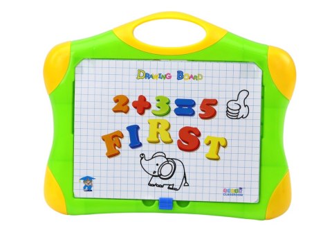 TABLICA EDUKACYJNA MAGNETYCZNA LITERKI CYFERKI PISAK GĄBKA