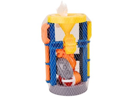 ZESTAW DO PIASKU DUŻY MŁYNEK ŁOPATKA GRABKI KONEWKA FOREMKI