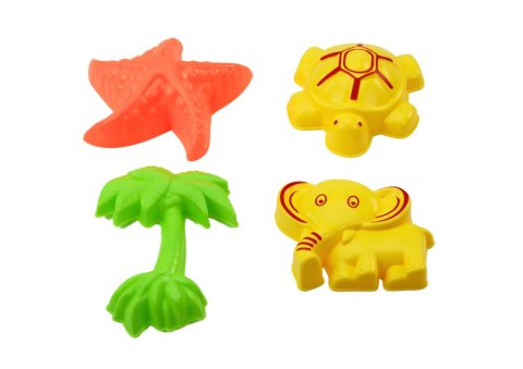 ZESTAW DO PIASKU MŁYNEK ŁOPATKA GRABKI KONEWKA FOREMKI WIADERKO 10 EL.