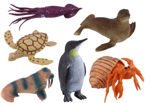ZESTAW FIGUREK ZWIERZĄT MORSKICH ROŚLINKI 8 EL
